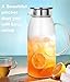 Dore We New York 60 oz Glass Pitcher with Lid Borosilicate Glass – Includes 20 Recipe E-Book – High Heat Resistant Glass Pitcher For Hot & Cold Drinks – Stove-Top Safe – Stainless Steel Lid & Strainer