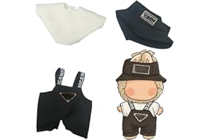 TWWKDD 17cm Doll Clothes(NO Doll) Hat & Overalls Set for 17cm Accessories Suit,Stylish Adorable Dolls Clothes Accessories (Romper)