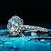 Jiangyue Lady Rings Halo Big Stone AAA Cubic Zirconia Rhodium Plated Party Solitaire Jewelry Mother 's Day Gift Size 5-10