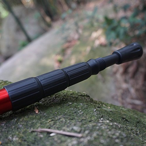 BAOCHI Walking Stick Trekking Pole Hiking Mountaineering Trail Telescoping Ultra Strong Alpenstocks Anti Shock With Reflective Tape（1 Piece）Red - Thumbnail 6