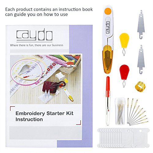 Caydo Full Range of Embroidery Starter Kit with Instructions, Bamboo