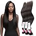 LanQi Brazilian Virgin Hair Straight 3 Bundle Deals 100% Remy Straight Human Hair Weave Extensions Brazilian Hair Weaving