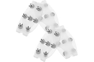 MOBUTOFU 2 Pairs 7-Tooth Manganese Steel Ice Cleats Shoe Crampons Non-Slip Spikes for Winter Hiking and
