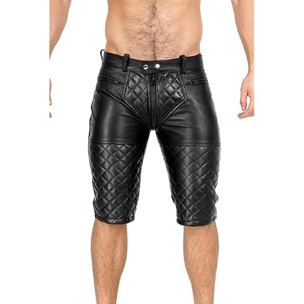 Bockle® Joggers Shorts Black Black lamb leather shorts for men