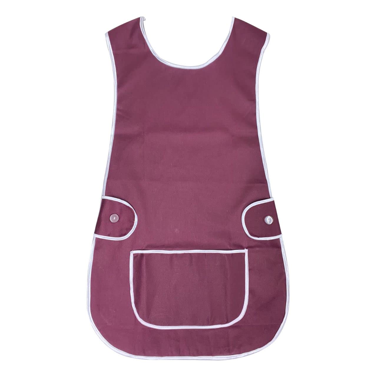BITALY Universal Ladies Women Various Colour Tabard Apron Overall Kitchen Catering Cleaning Bar Pocket Small Medium Large XL 2XL 3XL sizes (Burgundy, Medium)