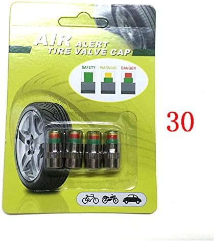 Automotive Air Warning Alert Tire Valve Stem Pressure Sensor Monitor Light Cap Indicator For Car (1 set = 4 caps) (30psi)
