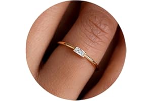 KOHOTA Dainty Gold Birthstone Rings for Women 14k Gold Plated Non Tarnish Thumb Stackable Ring Mothers Birthday Gifts Engagement Wedding Promise Rings Emerald Green Gemstone Jewelry Band Size 6-10