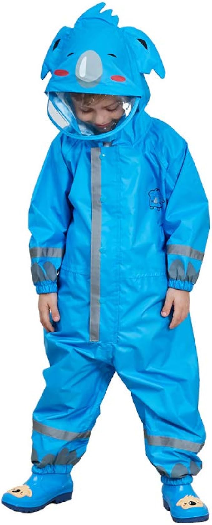 teyiwei Childrens Waterproof Rainsuit,Unisex Kids Overall Raincoat