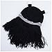 FreeFisher Unisex Knitted Viking Beanie Funny Hat with Detachable Beard Black