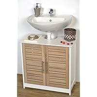 EVIDECO 9900306 Free Standing Non Pedestal Under Sink Vanity Cabinet, Bath Storage Stockholm, oak