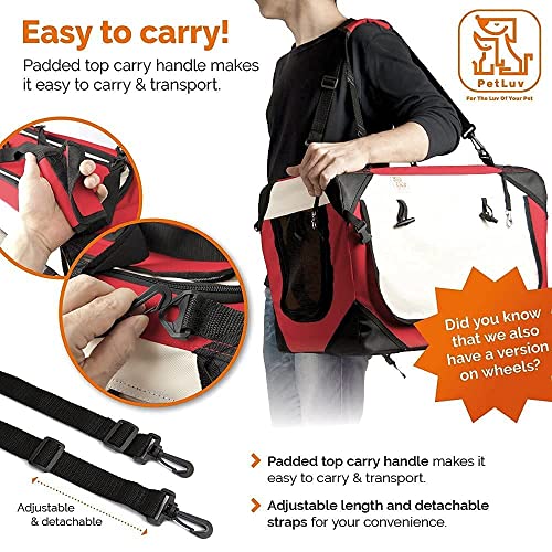 PetLuv "Happy Cat Premium Cat Carrier Soft Sided Foldable Top & Side