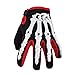 Chitone Full Finger Skeleton Motocross Riding Gloves for Motorcycle (Large, White)