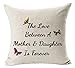 Best Gifts for Mother The Love Between A Mother & Daughter Is Forever Butterfly Cotton Linen Throw Pillow Case Cushion Cover Home Office Decorative Square 18 X 18 Inches