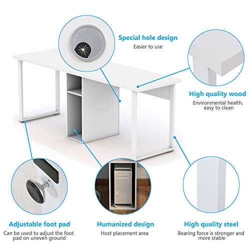 image for Tribesigns 78'' Computer Desk, Extra Large Two Person Office Desk with