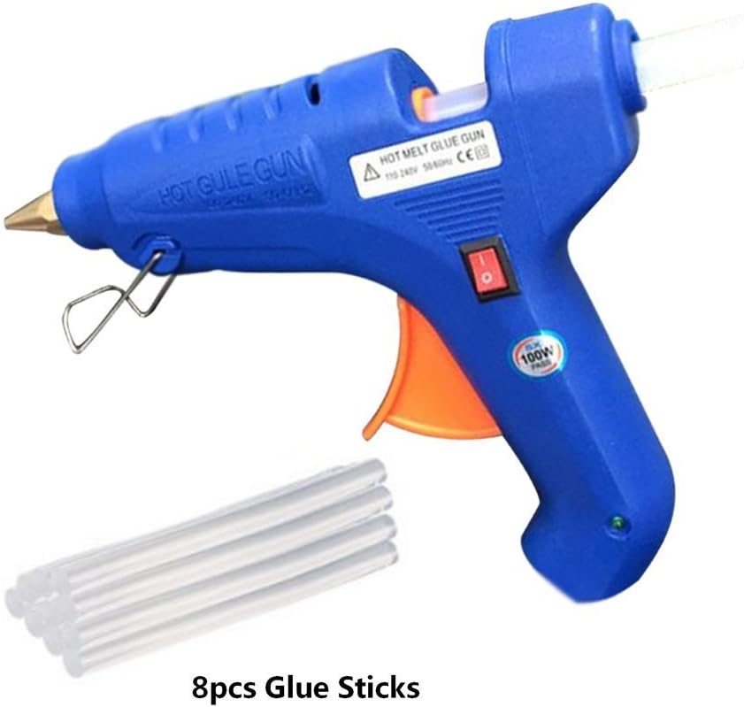 Hot Melt Glue Gun Kit Flexible Trigger for DIY Small Craft Projects&Sealing and Quick Repairs(100watt, Blue) (Glue Gun) ¡­