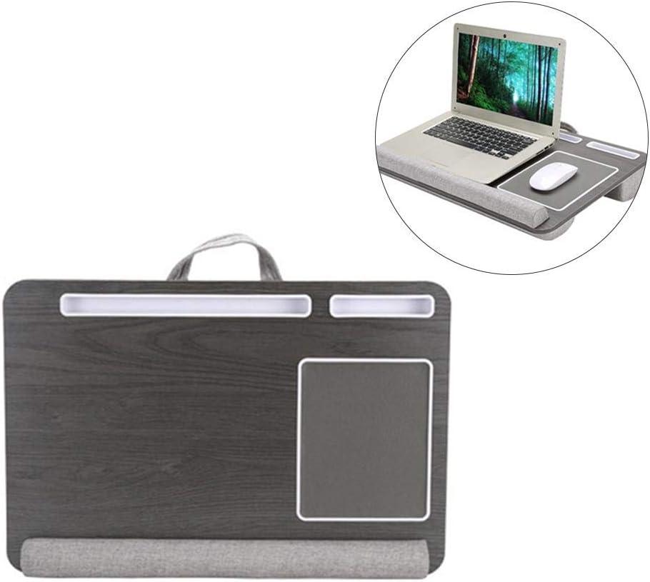 Lap Desk with Built in Mouse Pad and Wrist Pad for Notebook, MacBook, Tablet, Laptop Stand with Sloid Legs, Tablet, Pen & Phone Holder