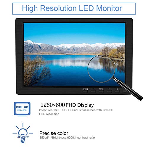 10" LED Monitors HDMI/BNC/AV/VGA/USB Input 1280x800 IPS Resolution Touch Buttons Video and Audio LED Security Monitors & Displays CCTV Screen - Thumbnail 5