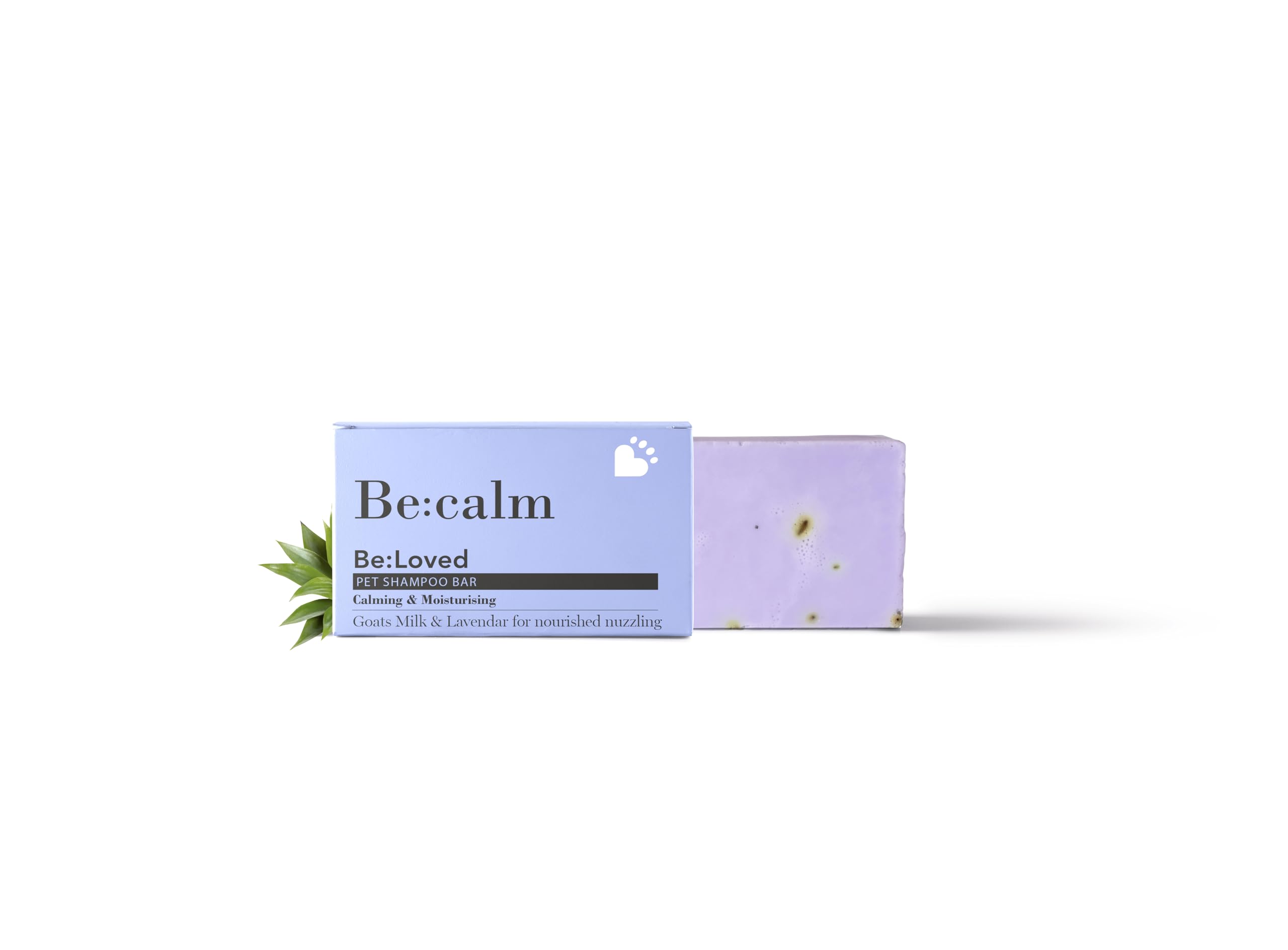 Be:Loved - Be:Calm Calming & Conditioning Pet Shampoo Bar - Handmade in UK - Natural Goats Milk, Lavender & Chamomile - Nourishing, Moisturising, Plastic-Free - Dog Shampoo, Puppy Essentials - 110g