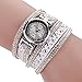 Malltop Vintage Bling Crystal Braided Winding Wrap Chain Bracelet Dial Quartz Wrist Analog Watch Pretty Gift for Teenager