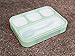 Lunch Box Bento Box - Fashion Rectangle Grid Lea-proof Food Container for Adults & Kids - 1000 ml 3 or 4 Compartments with a Spoon - BPA-free Microwave-safe Boxes (Green)