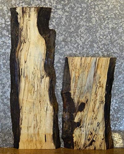 2- DIY Live Edge Spalted Maple Craft Pack Slabs/Charcuterie Boards T: 1 1/8'', W: 12 3/8'', L: 36'' - 8174-8175