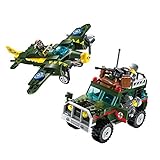 color mogu WW2 Military Aircraft B-17 Bomber，Armored Vehicle Army Minifigures Building Block Toy Children Creative Role Play（241 Piece）