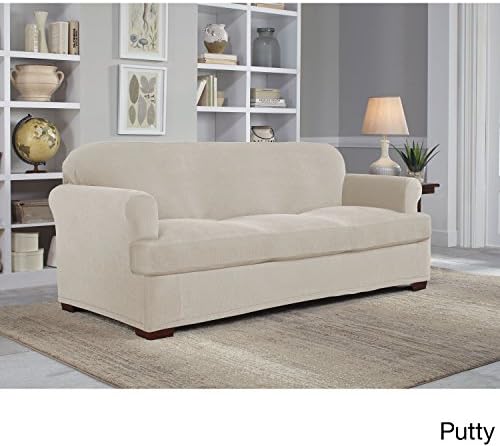 Tailor Fit Stretch Grid Slipcover T Sofa Putty