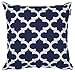 ACCENTHOME Printed Pillow Covers Set of 4 - Decorative Square Throw Pillow Cover, Indoor & Outdoor Cotton Cushion Cases, Geometric Design Navy Pillowcases for Home Sofa - Bed - Couch 18 x 18 Inch