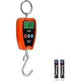 Outmate 440lb/200kg Digital Crane Scale - Compact LCD Handheld Hanging Scale for Garage, Farm, Hunting, Fishing &amp; More(200kg/Plastic/Orange)