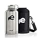 Stainless Steel Insulated Beer Growler - 64 oz Water Bottle - Includes Carry Case - Double Wall Vacuum Sealed Wide Mouth Design. Five Year Guarantee! Perfect Temperature Control from eegl
