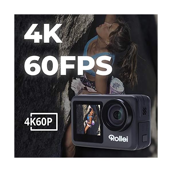 Rollei 40328 Action-Cam 8s Plus I 4K 60fps Unterwasserkamera mit Selfie-Display, Bildstabilisierung, Zeitraffer, Slow… – Bild 3