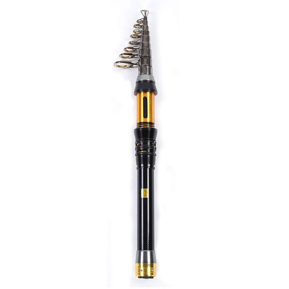 Shipenophy Carbon Telescopic Fishing Rod, Spinning, Black, Medium Power, Fast Action, EVA Handle, 4-10 Pounds Line, Perfect for Trout, Bass, Travel and Outdoor Adventures