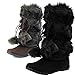 DailyShoes Women's Warmer-02 Mukluk Boots Faux Fur Round Toe Ankle High Winter Bootie