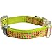Blueberry Pet 10 Patterns Soft & Comfy Multicolor Tribal Triangles Padded Dog Collar, Lime, Small, Neck 12