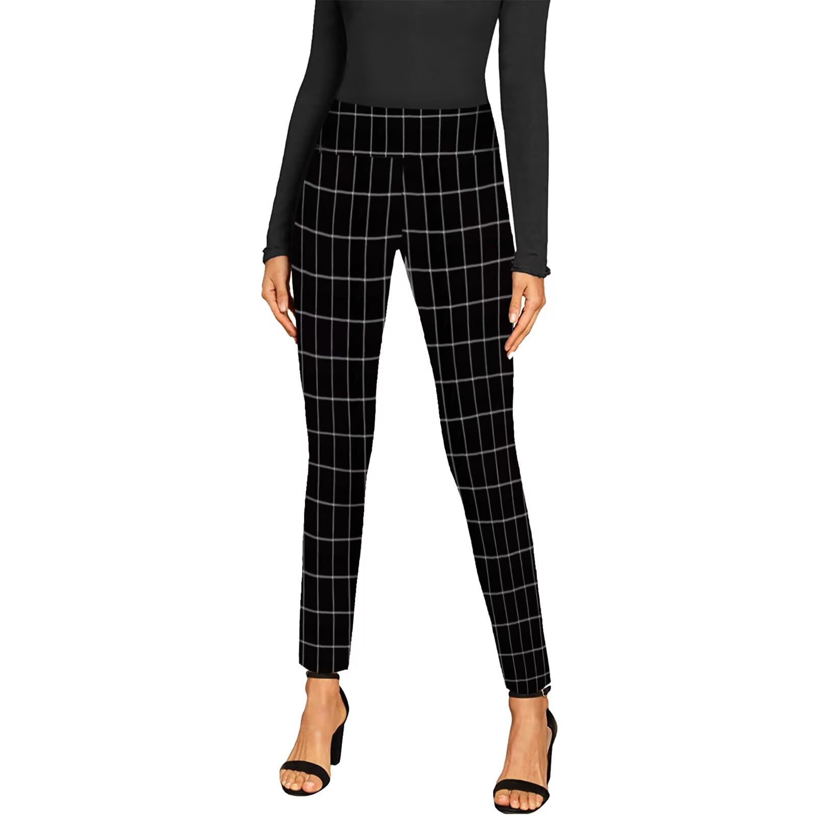 Photo 1 of & Company Super Comfy Stretch with Full Elastic Waist Pull On Millennium Twill Pant KP44972 10571 Blackwhite - S