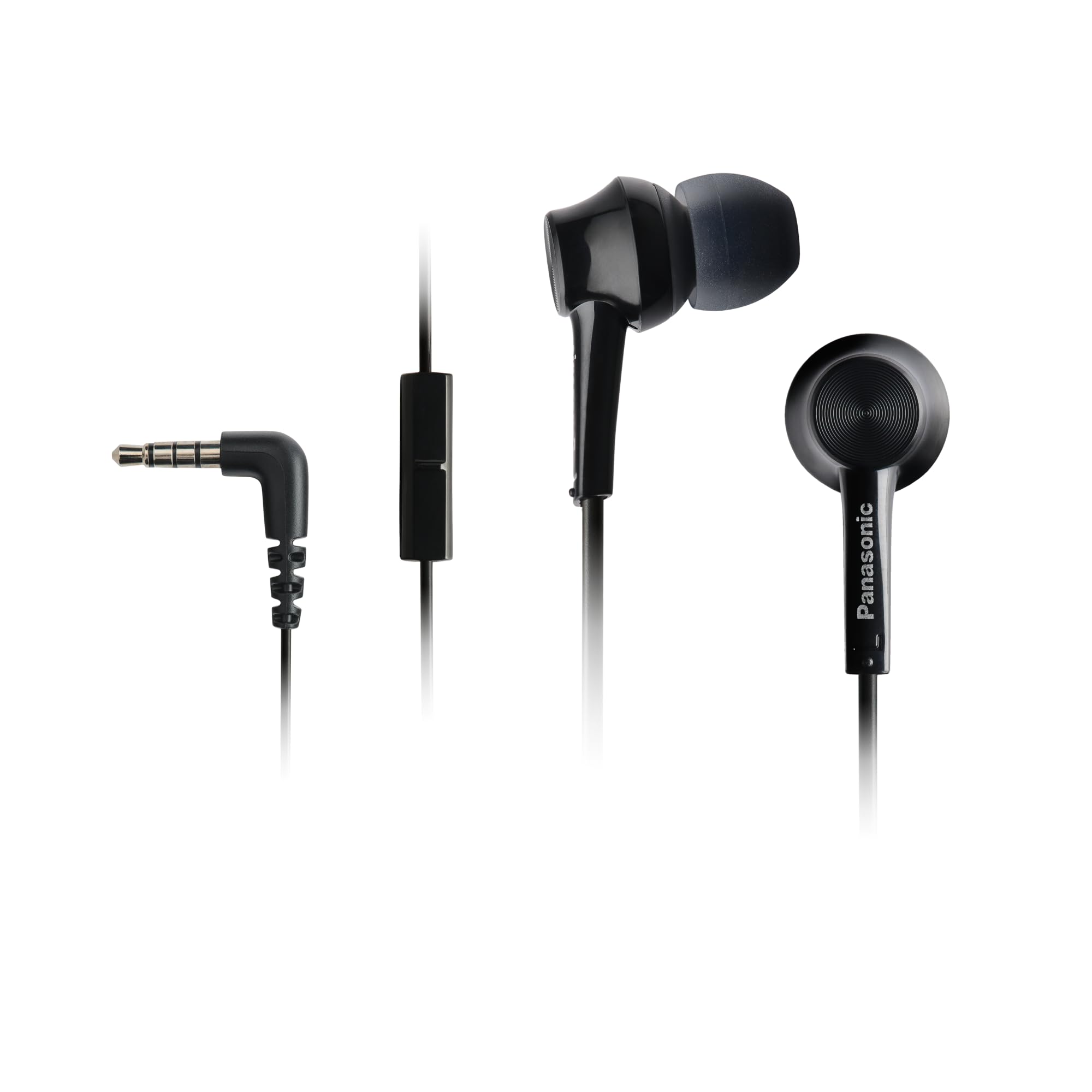 Panasonic TCM115E Wired In-Ear Headphones with Excellent Noise Isolation, Microphone, Powerful Sound, Black — image 1