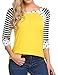 Zeagoo Women's Polka Dots Shirt Striped 3/4 Sleeve Casual Scoop Neck Tops Tee S-XXXL