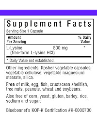 Bluebonnet Nutrición – L Lisina última intervensión, 743715000544, 100, 1, 1