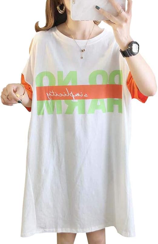 Amazon Mlboss ロング Tシャツ レディース オフショルダー 肩出し カットソー クルーネック カジュアル トップス 夏服 ストリート系 通学 おしゃれ ティーシャツ Tシャツ カットソー 通販