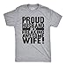 Mens Proud Husband of a Freaking Awesome Wife Funny Married T Shirt Funny T Shirts Love Apparel for Men Cool Proposal Short Sleeve Novelty Tees for Guys Light Grey L