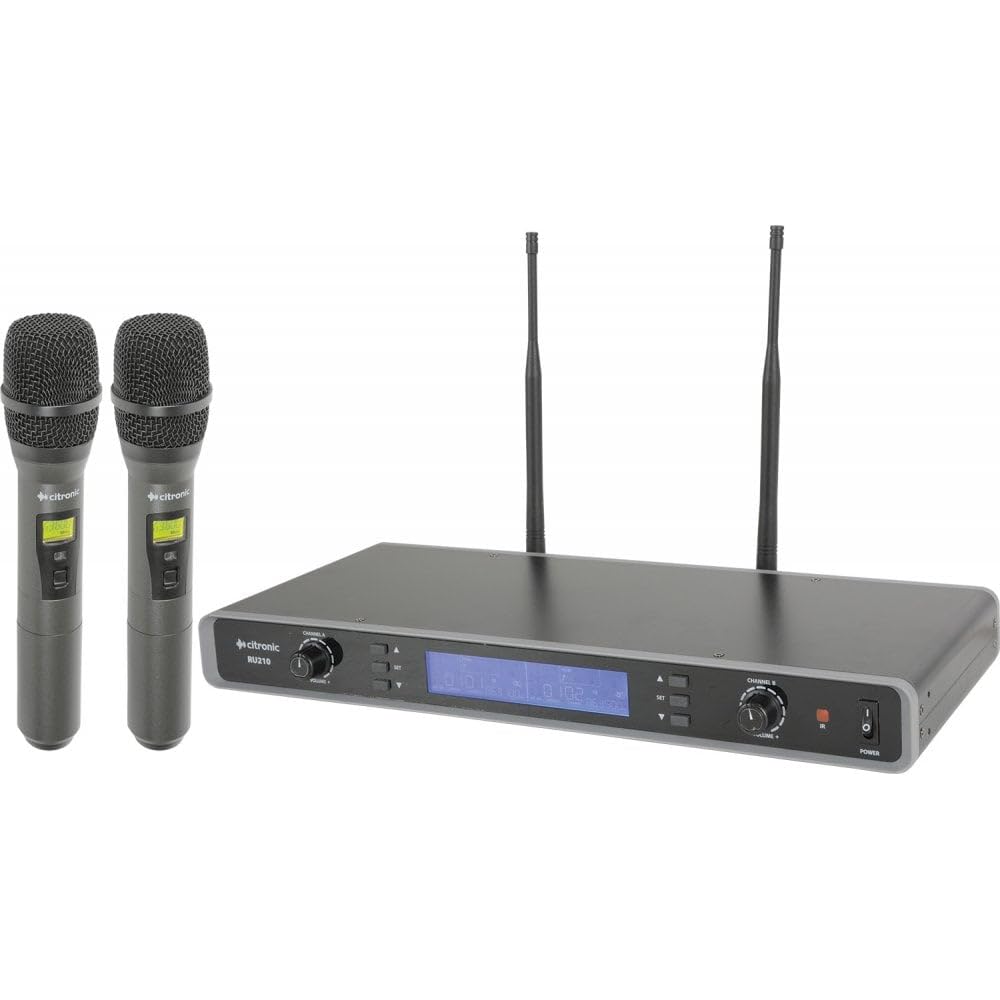 Professional Dual Wireless Handheld Microphone System | Tuneable UHF