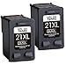 Voshy Remanufactured HP 21 21XL Ink Cartridges, High Yield Replacement for HP Officejet 4315 J3680, HP Deskjet F4140 F4180 F380 3930 D1430 D1455, HP PSC 1410 Printer - 2 Black