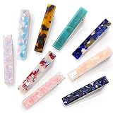 Souarts 9PCS Resin-Hair-Clips Acrylic Alligator Clips Hair Accessories Leopard Print Marbe Pattern Hair Barrettes Womens Hair Clips for Hair