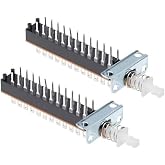 2PCS 24-Pin 8PDT Push Button Switch &ndash; Latching, 8-Pole Single Position, Through-Hole Mounting, 79x26x18mm, Plastic &amp; Metal Body