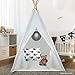 Sorbus Kids Foldable Teepee Play Tent Playhouse Classic Indian Style Play Tent and Carry Bag, Walls with Door, Window and Floor (White)