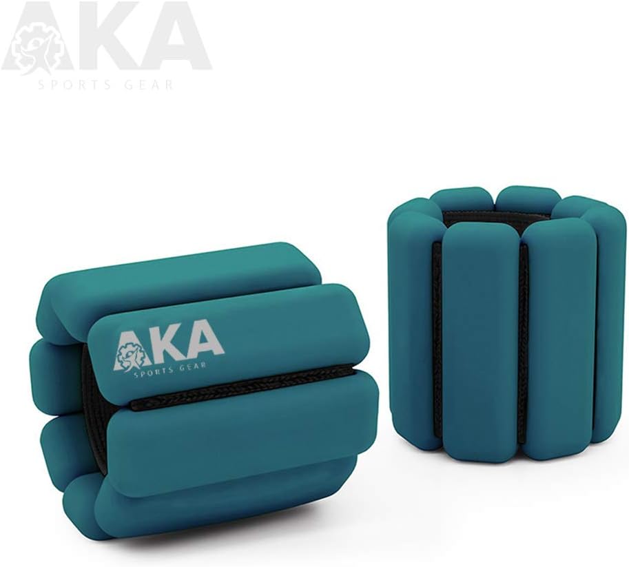 AKA Adjustable Durable Silicone Wrist Weights Bracelets Set Ankle & Wearable Weight for Fitness, Exercise, Walking, Jogging, Aerobics, Yoga.1 Pound Each, 2 Per Set