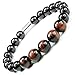 ONE ION Fire Red Tiger Energy Bracelet - 12mm core beads and 10mm tourmaline - 3 Sizes (7.25 Inches)