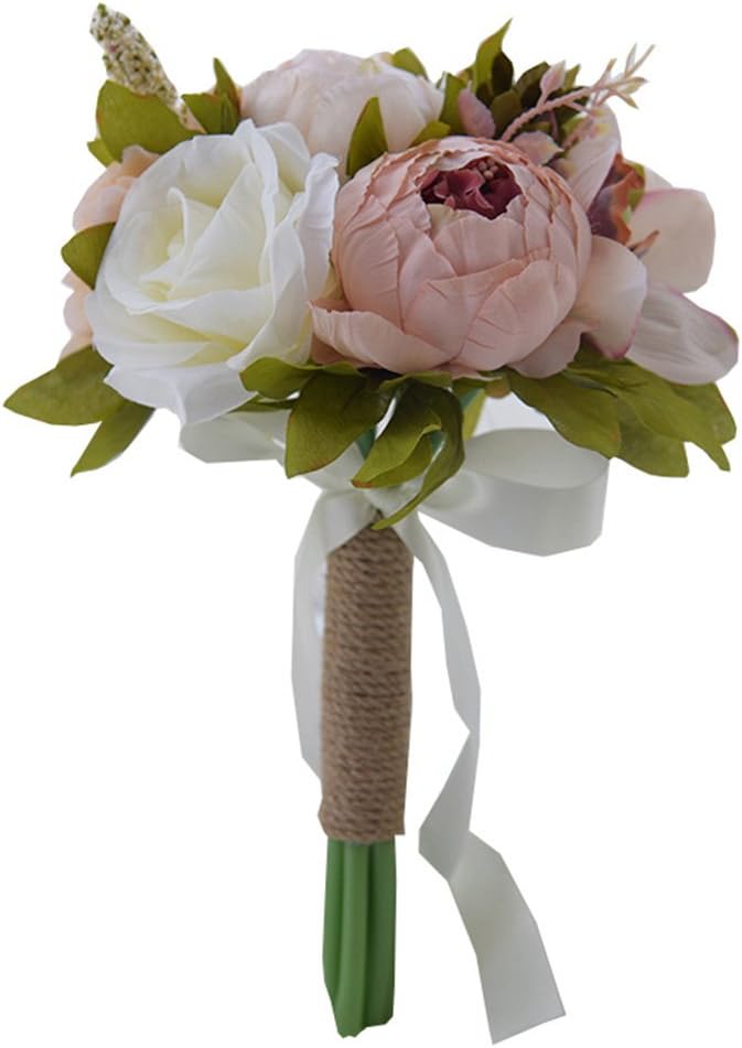 Quibine Artificial Mutiple Silky Flowers Wedding Bridal Bouquet (532)