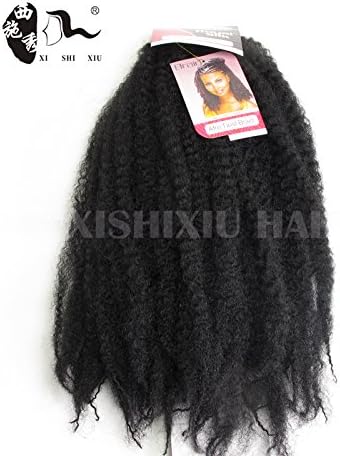 3Pcs Hot Sale 18'' 100g Afro Kinky Curly Twist Hair Crochet Braids Marley Braid Hair Extension Senegalese Twist Crochet Braiding Hair (1B#)