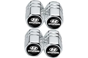 CAYBE Metal Auto Car Tire Valve Stem Caps Compatible with Hyundai Elantra Sonata Tucson Santa fe Genesis Equus Azera All Models Wheel Cap, Air Valve Caps Styling Decoration Accessories 4pcs